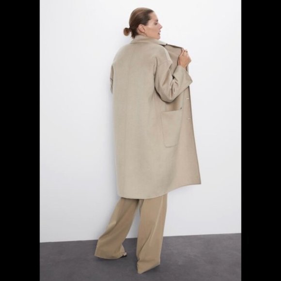 Zara Patch Pocket Wool Blend Coat - Picture 11 of 12